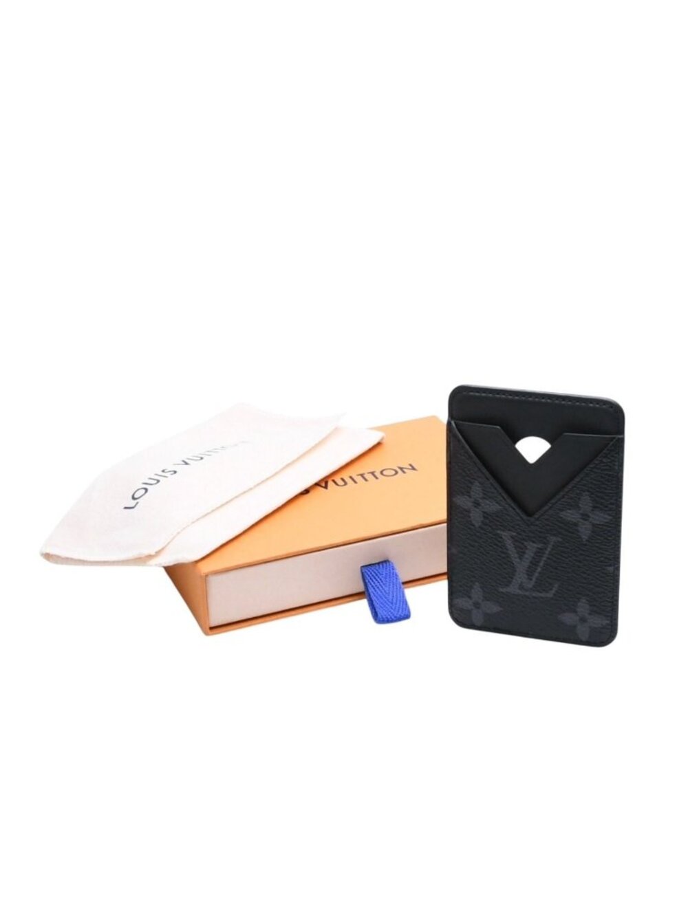 Louis Vuitton Card Case Magnet Monogram Eclipse Black Gray